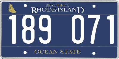 RI license plate 189071