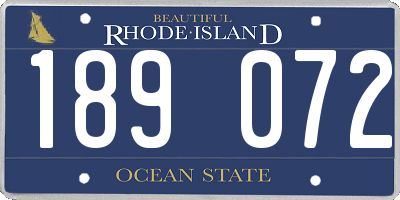 RI license plate 189072