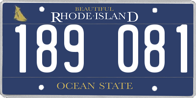 RI license plate 189081