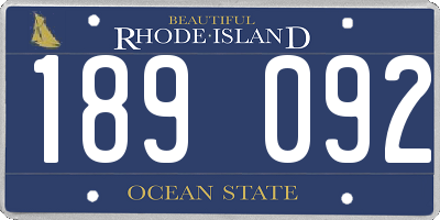 RI license plate 189092