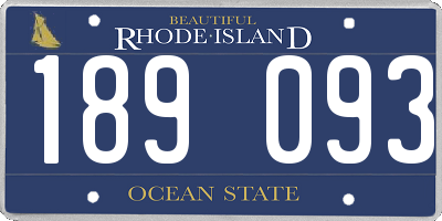 RI license plate 189093