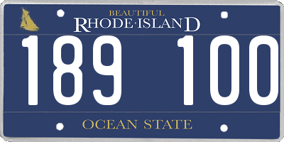 RI license plate 189100