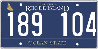 RI license plate 189104