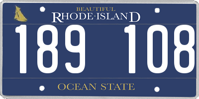 RI license plate 189108