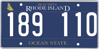 RI license plate 189110