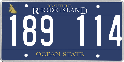 RI license plate 189114