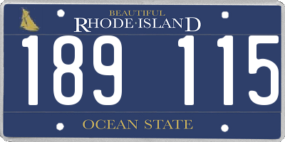 RI license plate 189115