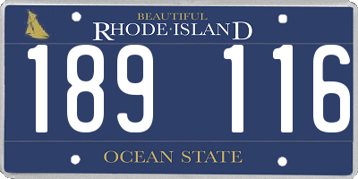 RI license plate 189116