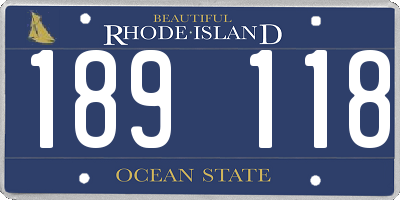 RI license plate 189118