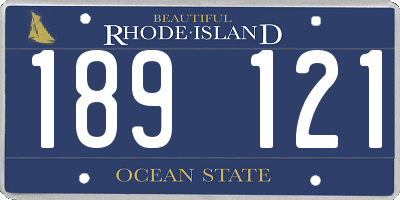 RI license plate 189121