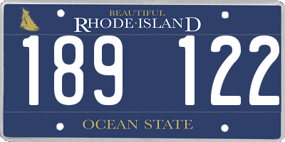 RI license plate 189122