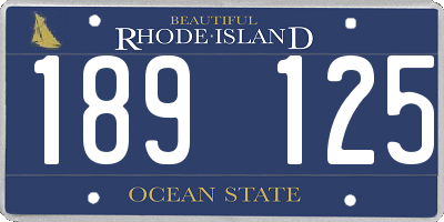 RI license plate 189125
