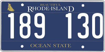 RI license plate 189130