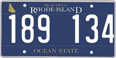 RI license plate 189134