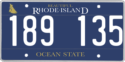 RI license plate 189135