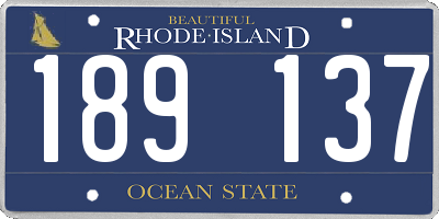 RI license plate 189137