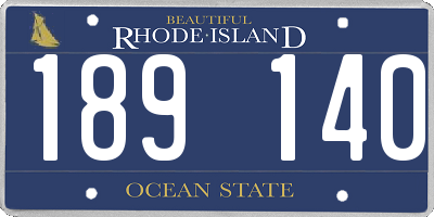 RI license plate 189140