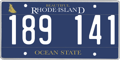 RI license plate 189141