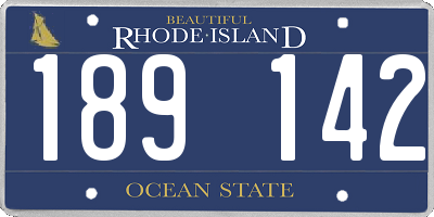 RI license plate 189142