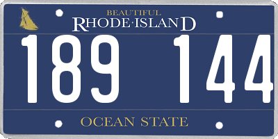 RI license plate 189144