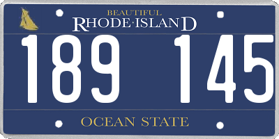 RI license plate 189145