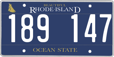 RI license plate 189147