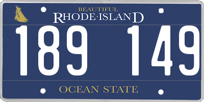 RI license plate 189149