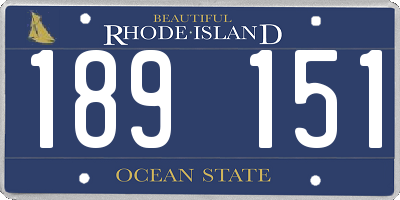 RI license plate 189151