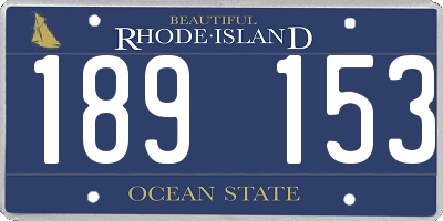 RI license plate 189153