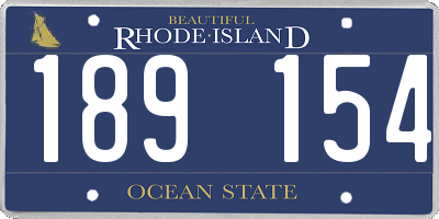 RI license plate 189154