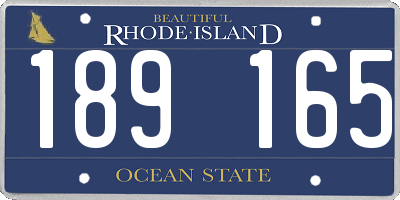 RI license plate 189165