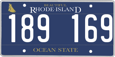 RI license plate 189169