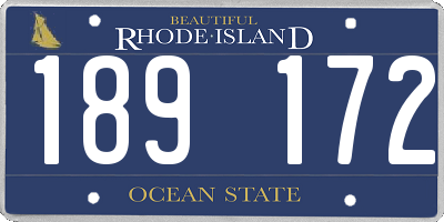 RI license plate 189172