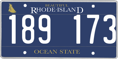 RI license plate 189173