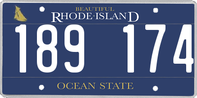 RI license plate 189174