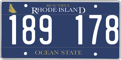 RI license plate 189178