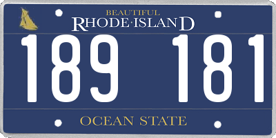 RI license plate 189181