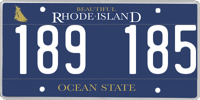 RI license plate 189185