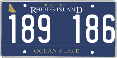 RI license plate 189186