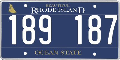 RI license plate 189187