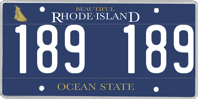 RI license plate 189189