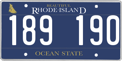 RI license plate 189190