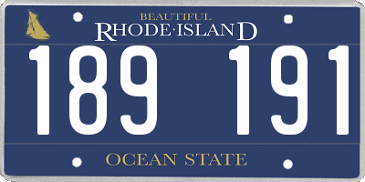 RI license plate 189191