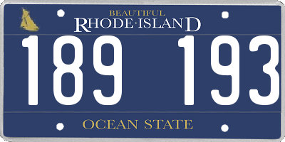 RI license plate 189193