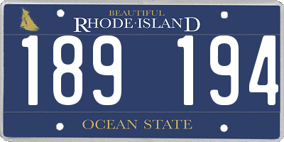 RI license plate 189194