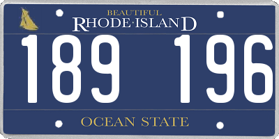 RI license plate 189196
