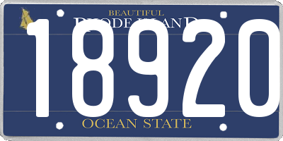 RI license plate 18920