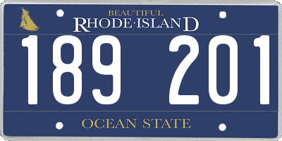 RI license plate 189201