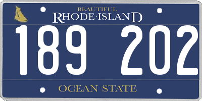 RI license plate 189202