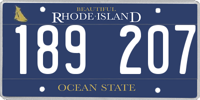 RI license plate 189207